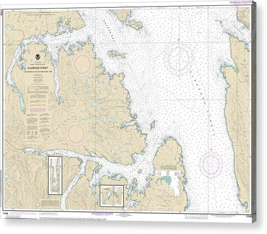 Nautical Chart-17436 Clarence Strait, Cholmondeley Sound-skowl Arm - Acrylic Print