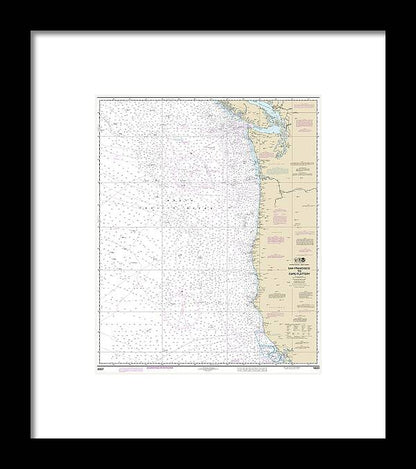 Nautical Chart-18007 San Francisco-cape Flattery - Framed Print