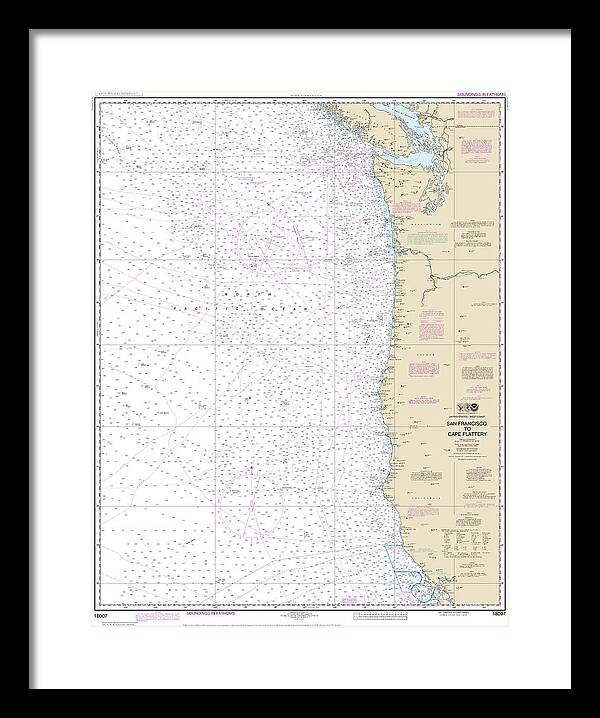 Nautical Chart-18007 San Francisco-cape Flattery - Framed Print