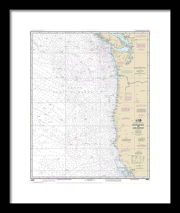 Nautical Chart-18007 San Francisco-cape Flattery - Framed Print