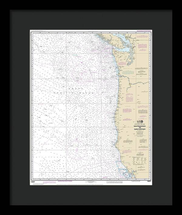 Nautical Chart-18007 San Francisco-cape Flattery - Framed Print