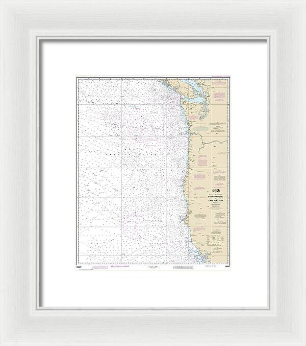 Nautical Chart-18007 San Francisco-cape Flattery - Framed Print