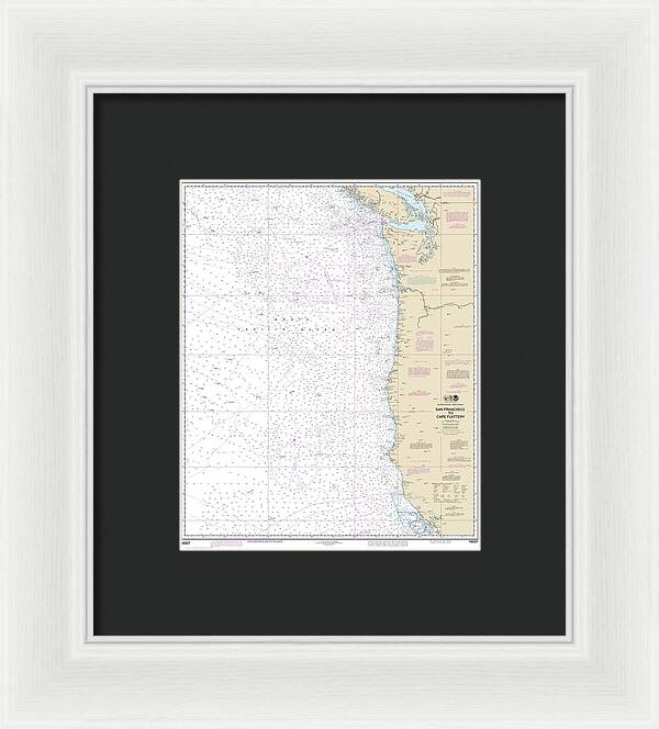 Nautical Chart-18007 San Francisco-cape Flattery - Framed Print