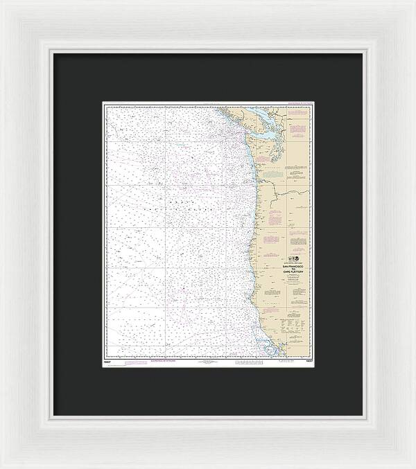 Nautical Chart-18007 San Francisco-cape Flattery - Framed Print