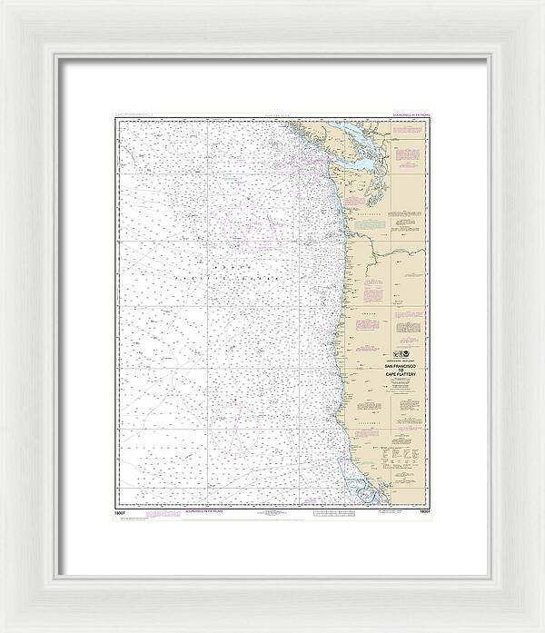 Nautical Chart-18007 San Francisco-cape Flattery - Framed Print