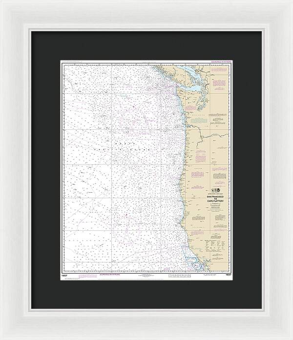 Nautical Chart-18007 San Francisco-cape Flattery - Framed Print