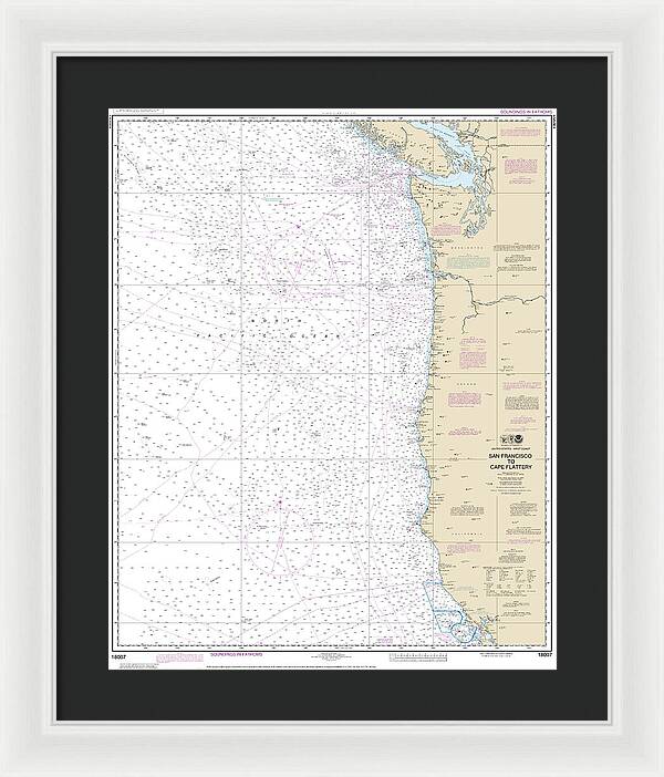 Nautical Chart-18007 San Francisco-cape Flattery - Framed Print