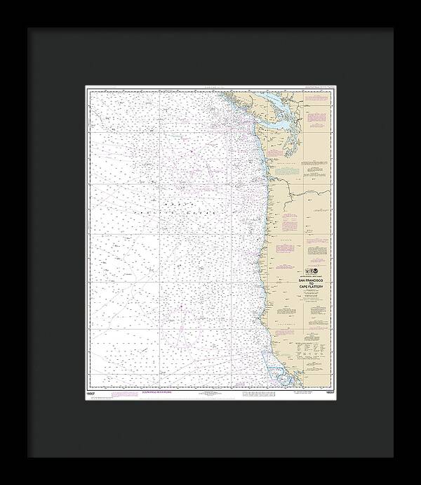 Nautical Chart-18007 San Francisco-cape Flattery - Framed Print