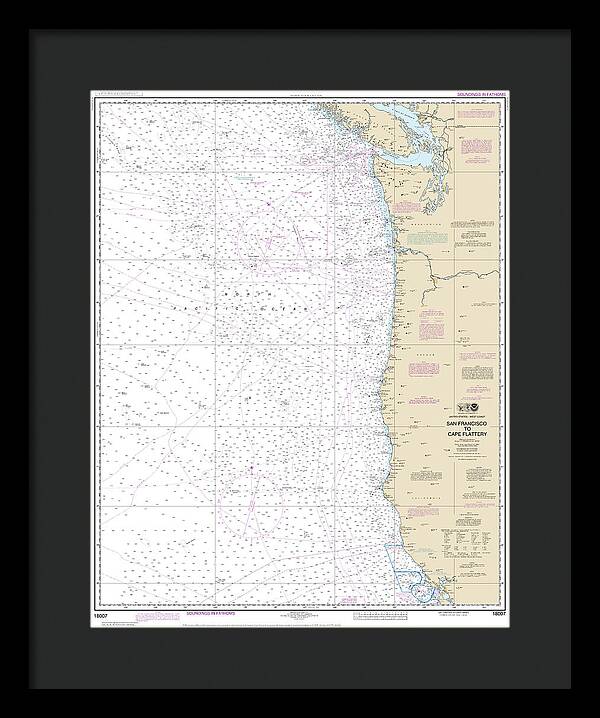 Nautical Chart-18007 San Francisco-cape Flattery - Framed Print