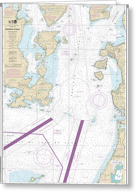 Nautical Chart-18429 Rosario Strait-southern Part - Greeting Card