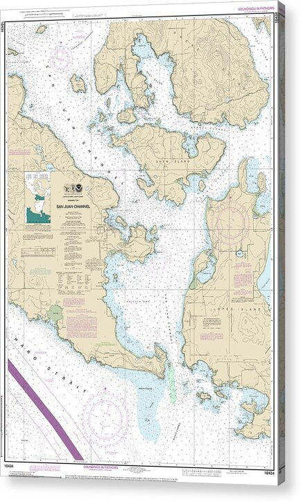Nautical Chart-18434 San Juan Channel - Acrylic Print