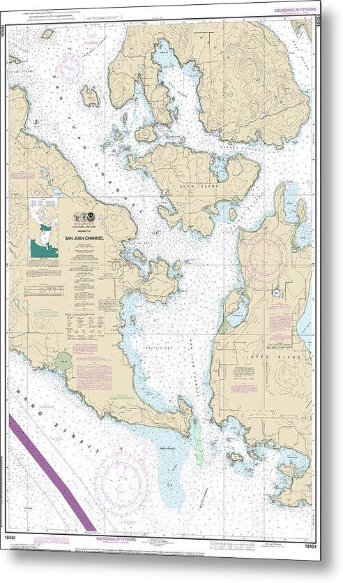 Nautical Chart-18434 San Juan Channel - Metal Print