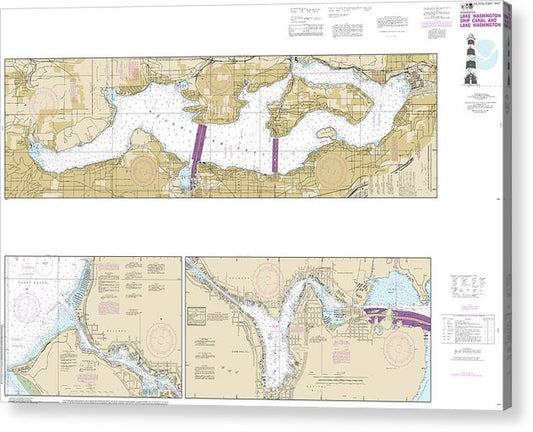 Nautical Chart-18447 Lake Washington Ship Canal-lake Washington - Acrylic Print