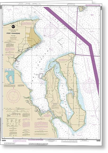 Nautical Chart-18464 Port Townsend - Greeting Card