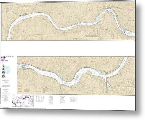 Nautical Chart-18547 Snake River-lake Bryon - Metal Print