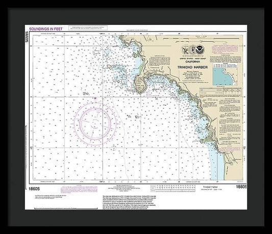Nautical Chart-18605 Trinidad Harbor - Framed Print