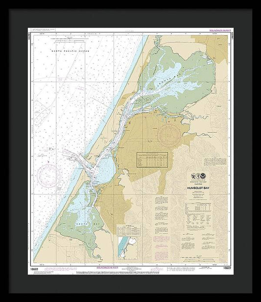 Nautical Chart-18622 Humboldt Bay - Framed Print