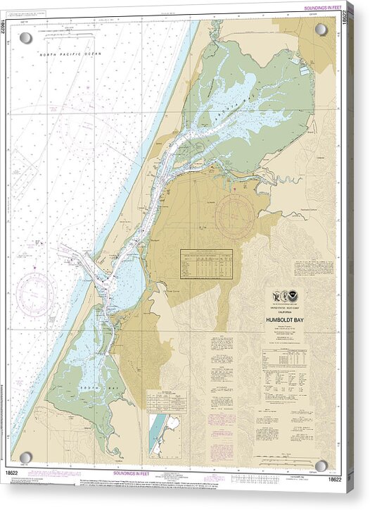 Nautical Chart-18622 Humboldt Bay - Acrylic Print