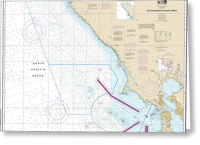 Nautical Chart-18640 San Francisco-point Arena - Greeting Card