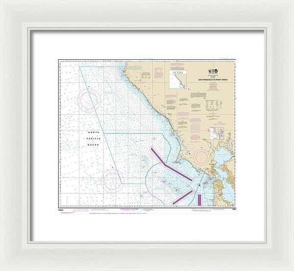 Nautical Chart-18640 San Francisco-point Arena - Framed Print