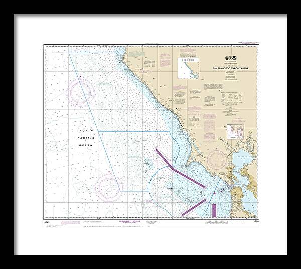 Nautical Chart-18640 San Francisco-point Arena - Framed Print