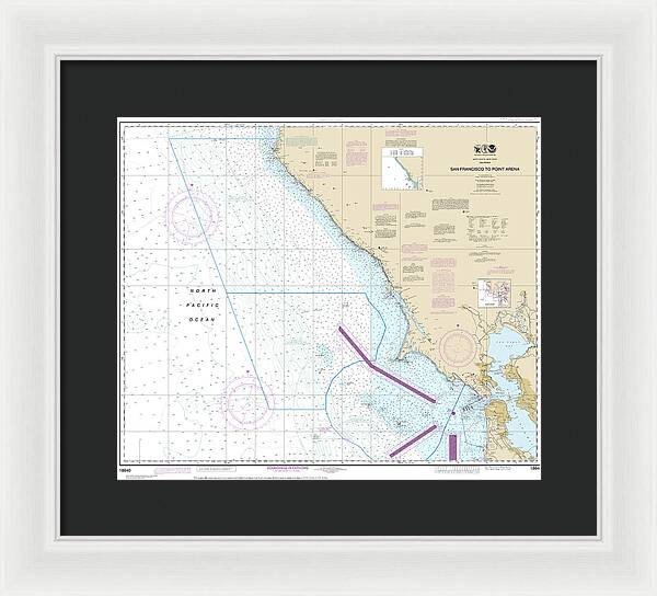Nautical Chart-18640 San Francisco-point Arena - Framed Print