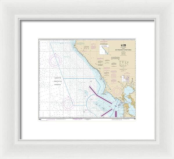 Nautical Chart-18640 San Francisco-point Arena - Framed Print