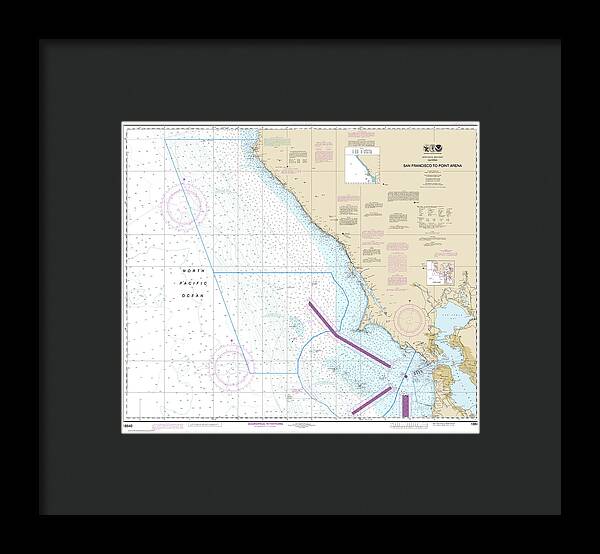 Nautical Chart-18640 San Francisco-point Arena - Framed Print