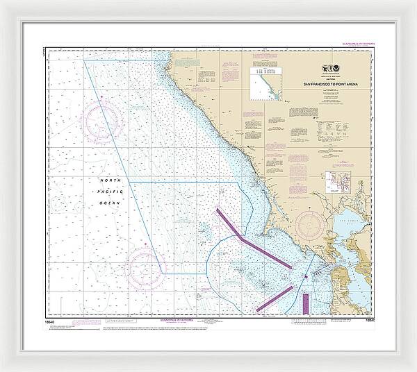 Nautical Chart-18640 San Francisco-point Arena - Framed Print