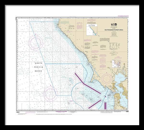 Nautical Chart-18640 San Francisco-point Arena - Framed Print