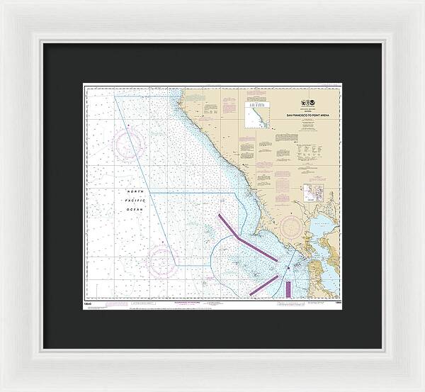 Nautical Chart-18640 San Francisco-point Arena - Framed Print