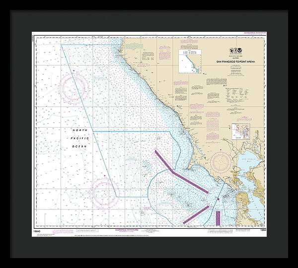 Nautical Chart-18640 San Francisco-point Arena - Framed Print