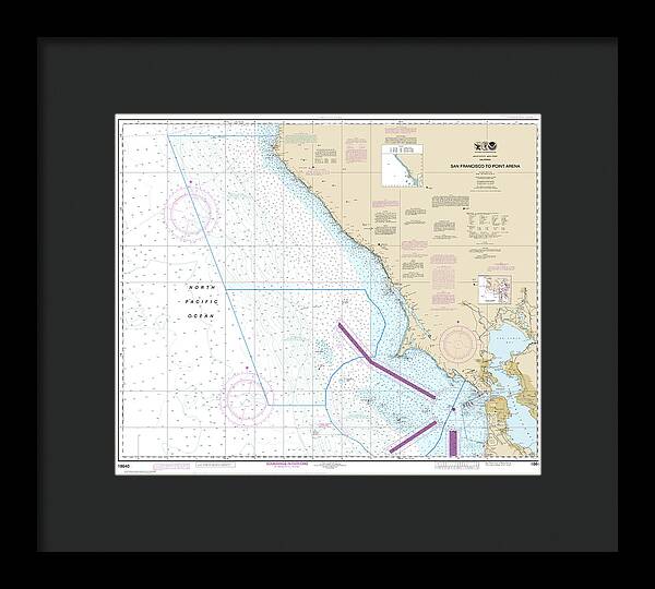 Nautical Chart-18640 San Francisco-point Arena - Framed Print