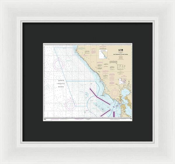 Nautical Chart-18640 San Francisco-point Arena - Framed Print