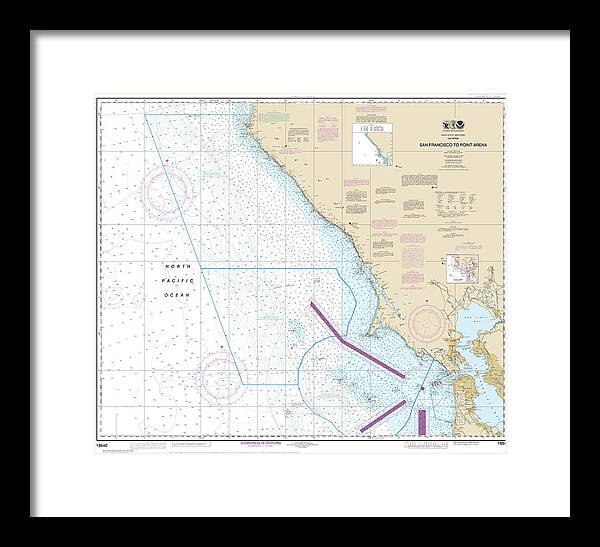 Nautical Chart-18640 San Francisco-point Arena - Framed Print