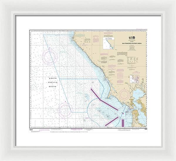 Nautical Chart-18640 San Francisco-point Arena - Framed Print