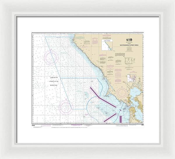 Nautical Chart-18640 San Francisco-point Arena - Framed Print