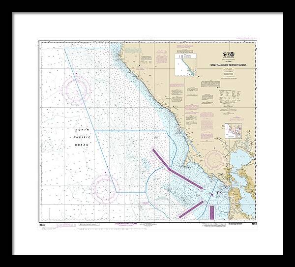 Nautical Chart-18640 San Francisco-point Arena - Framed Print