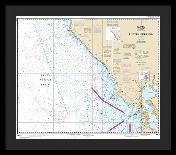 Nautical Chart-18640 San Francisco-point Arena - Framed Print