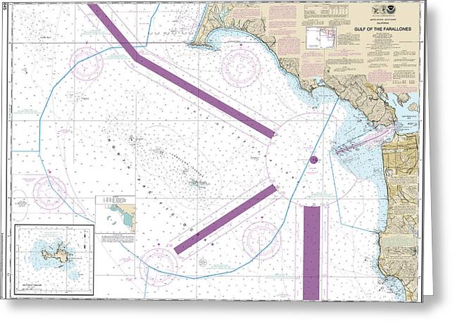 Nautical Chart-18645 Gulf-the Farallones, Southeast Farallon - Greeting Card