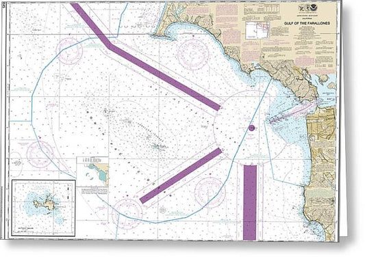 Nautical Chart-18645 Gulf-the Farallones, Southeast Farallon - Greeting Card