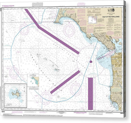 Nautical Chart-18645 Gulf-the Farallones, Southeast Farallon - Acrylic Print