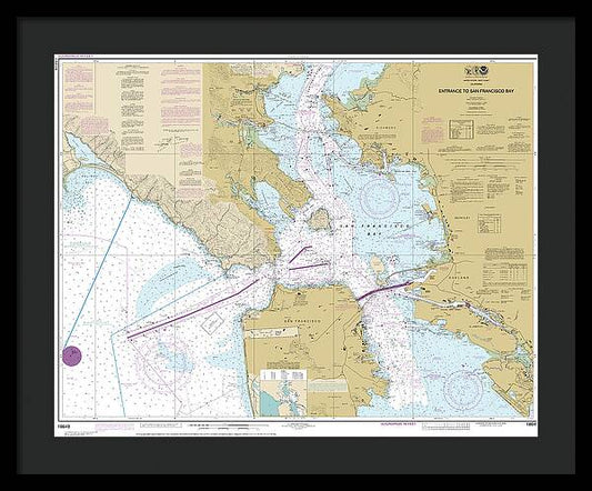 Nautical Chart-18649 Entrance-san Francisco Bay - Framed Print