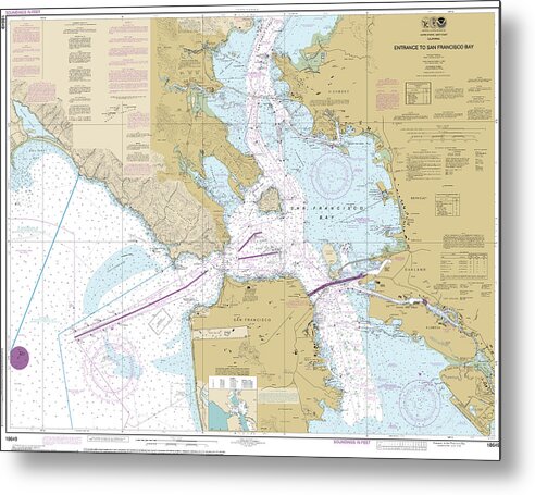 Nautical Chart-18649 Entrance-san Francisco Bay - Metal Print