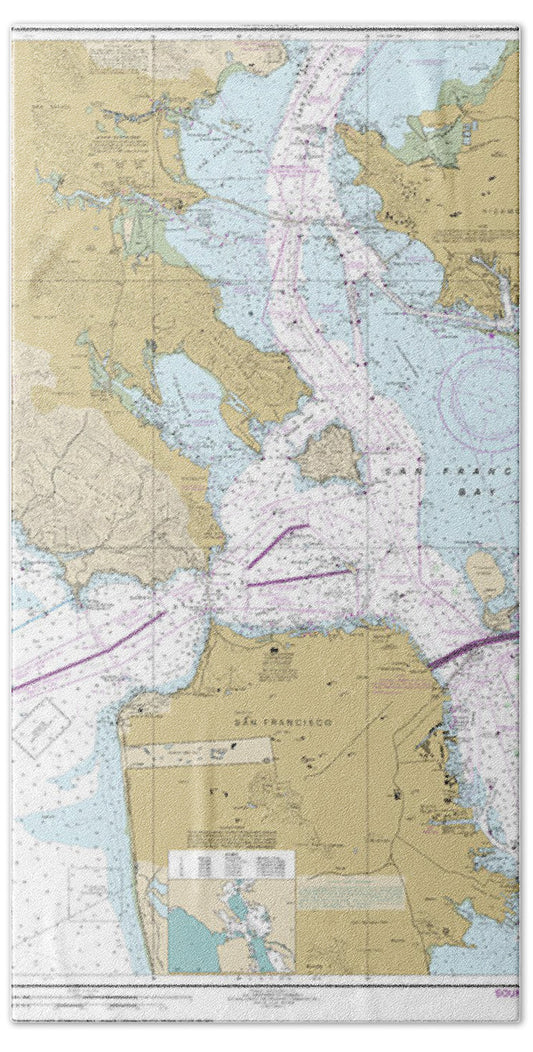 Nautical Chart-18649 Entrance-san Francisco Bay - Beach Towel