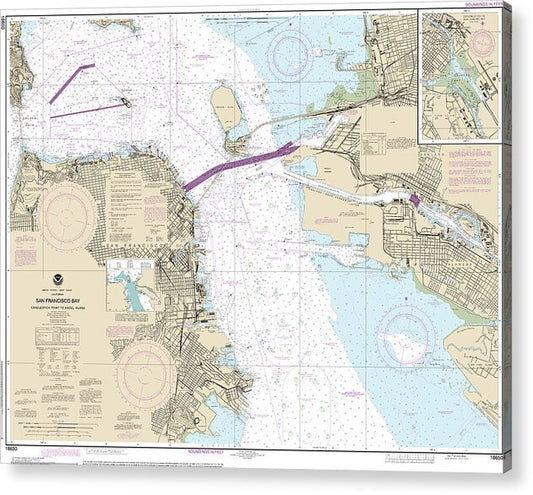 Nautical Chart-18650 San Francisco Bay Candlestick Point-angel Island - Acrylic Print