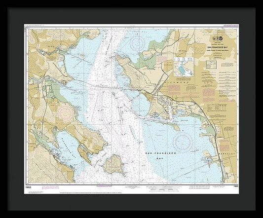 Nautical Chart-18653 San Francisco Bay-angel Island-point San Pedro - Framed Print
