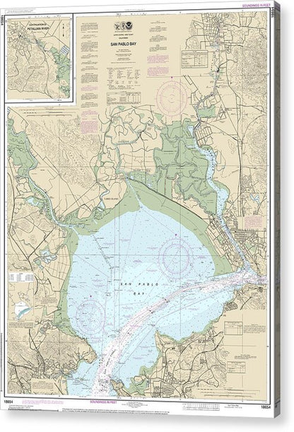 Nautical Chart-18654 San Pablo Bay - Acrylic Print