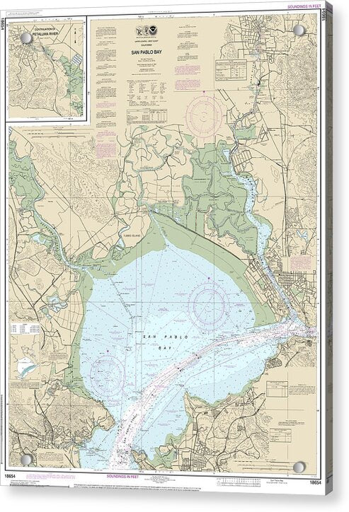 Nautical Chart-18654 San Pablo Bay - Acrylic Print