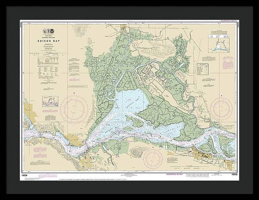 Nautical Chart-18656 Suisun Bay - Framed Print